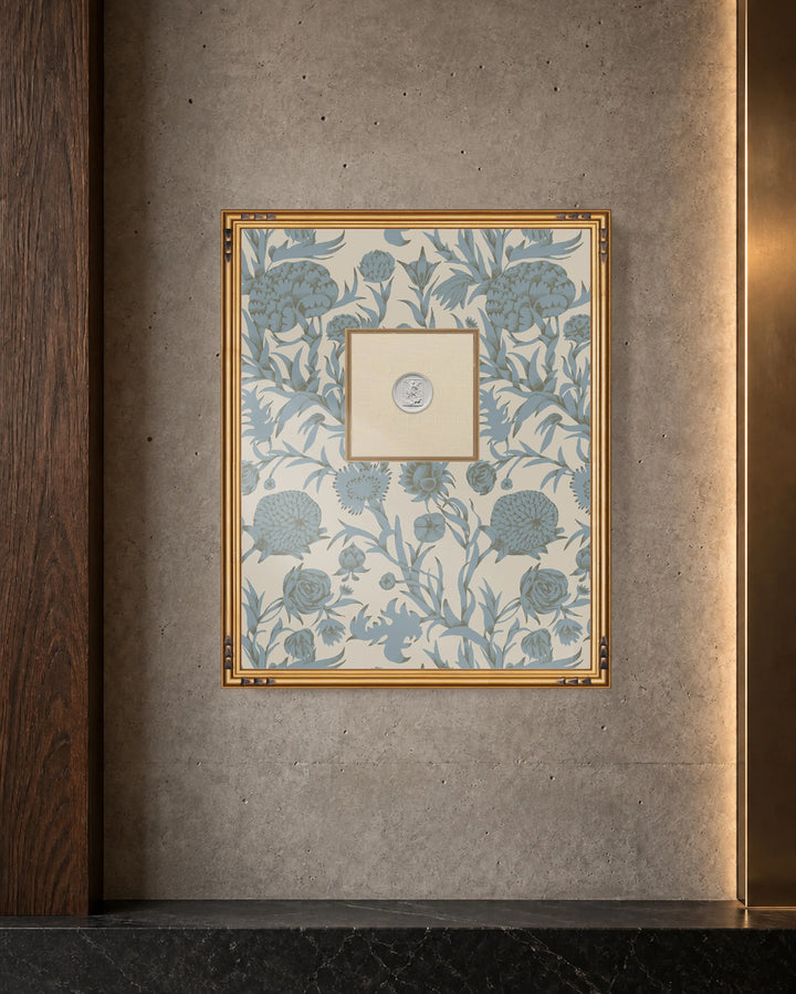 Framed Intaglio Wall Art - Blooming Thicket - Linen Stone