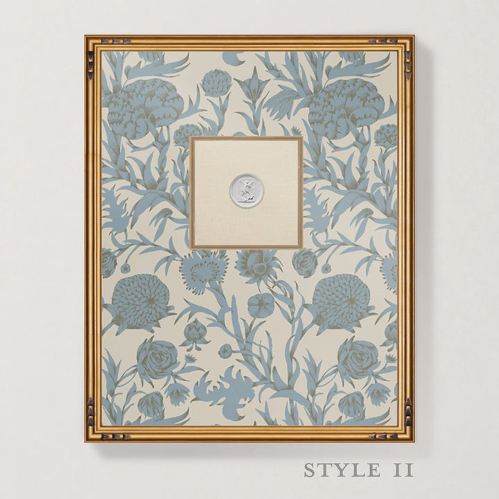 Framed Intaglio Wall Art - Blooming Thicket - Linen Stone
