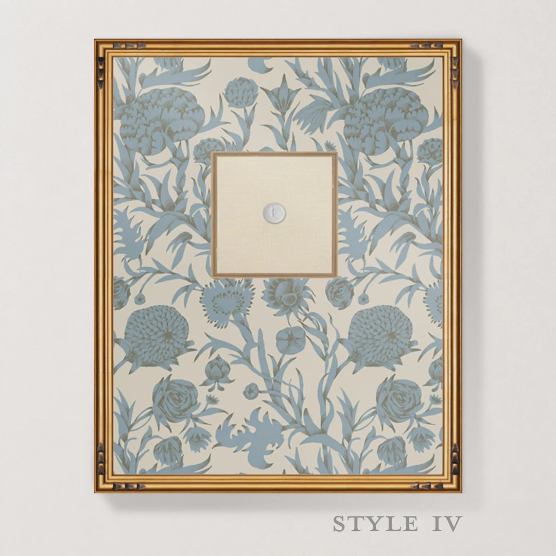 Framed Intaglio Wall Art - Blooming Thicket - Linen Stone