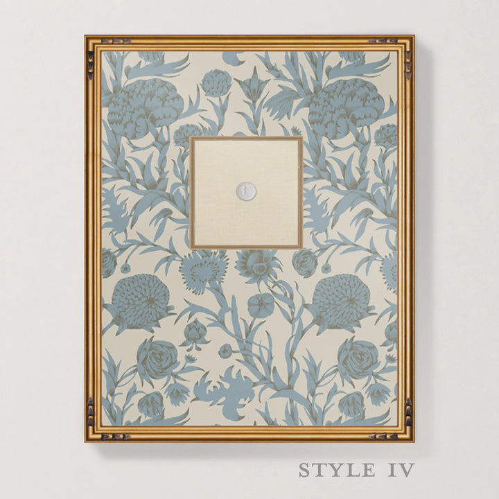 Framed Intaglio Wall Art - Blooming Thicket - Linen Stone
