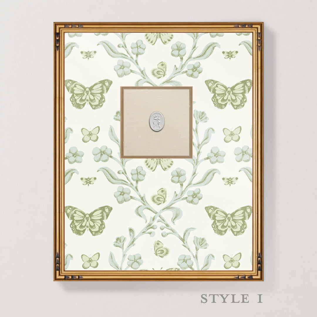 Framed Intaglio Wall Art - Butterfly Garden - Morning Glow