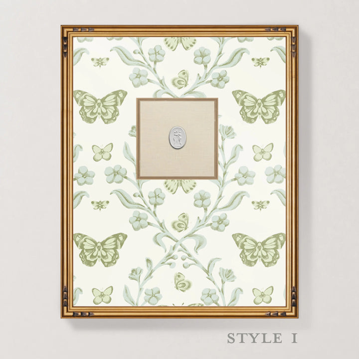Framed Intaglio Wall Art - Butterfly Garden - Morning Glow