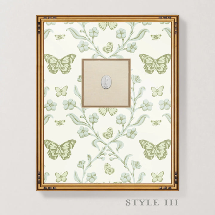 Framed Intaglio Wall Art - Butterfly Garden - Morning Glow