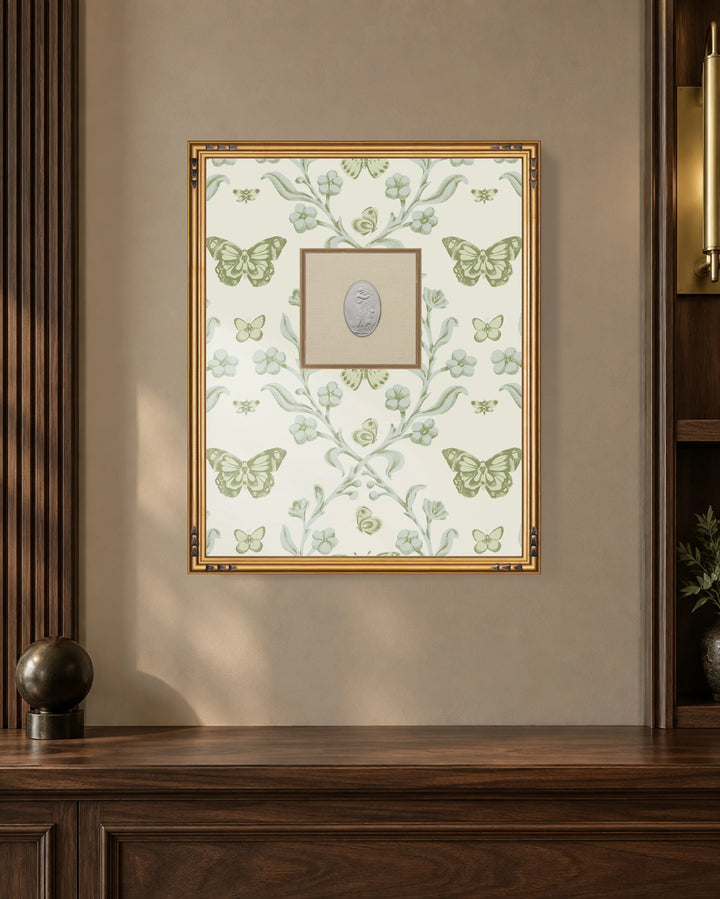 Framed Intaglio Wall Art - Butterfly Garden - Morning Glow