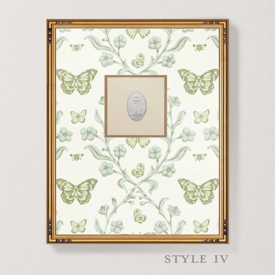 Framed Intaglio Wall Art - Butterfly Garden - Morning Glow