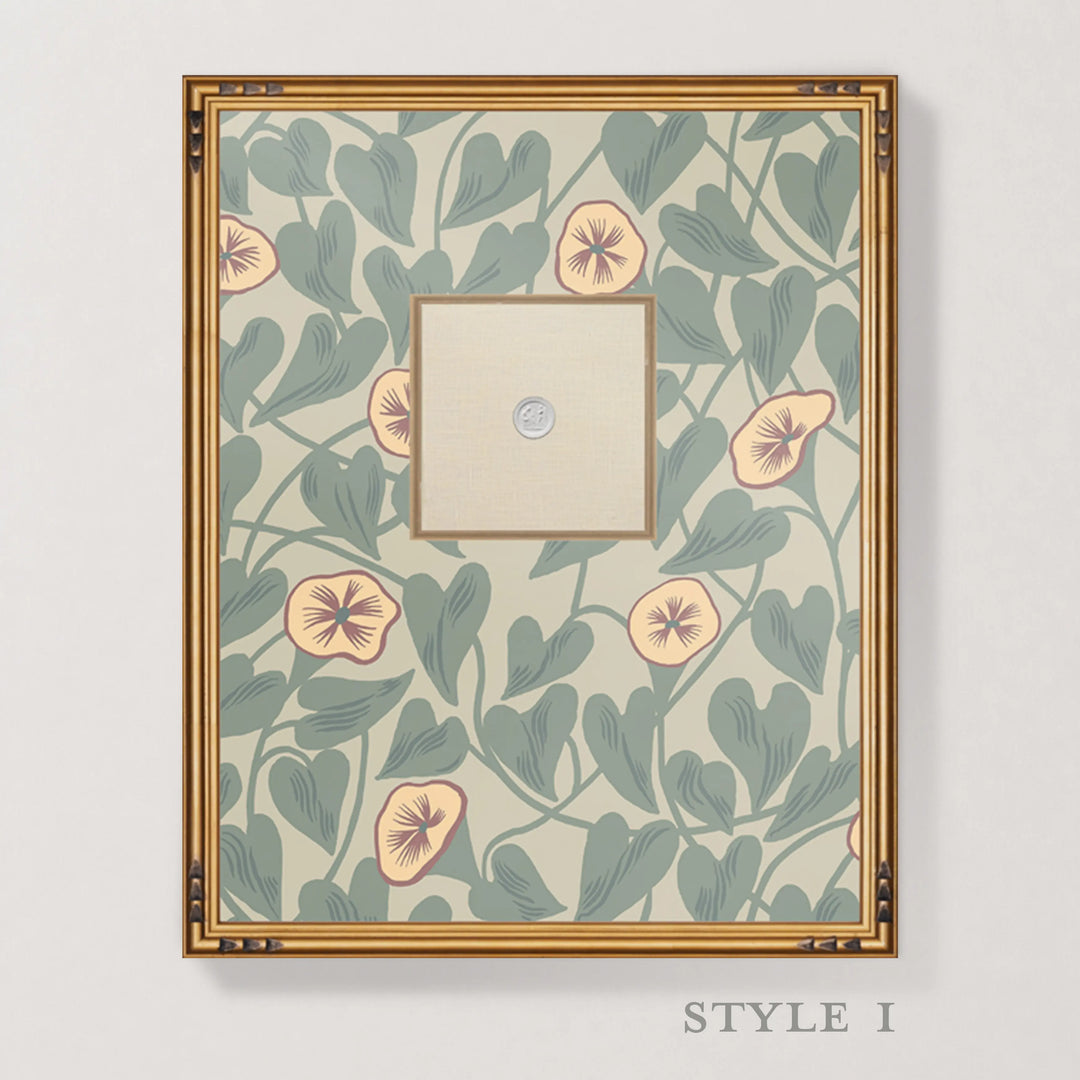 Framed Intaglio Wall Art - Climbing Vine - Apricot