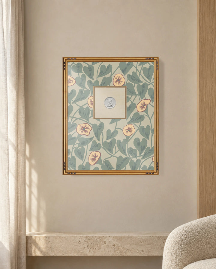 Framed Intaglio Wall Art - Climbing Vine - Apricot