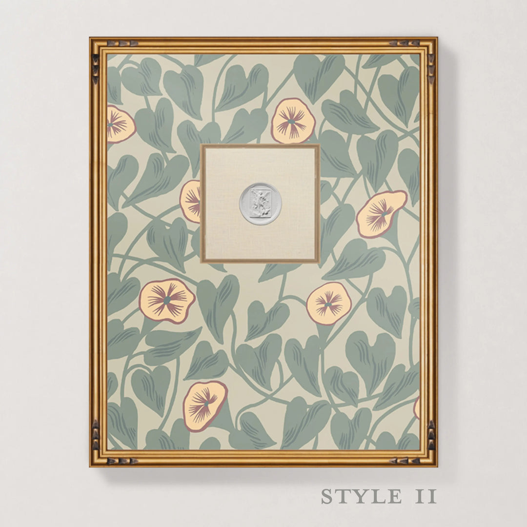 Framed Intaglio Wall Art - Climbing Vine - Apricot