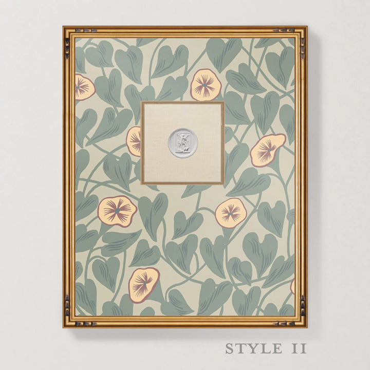 Framed Intaglio Wall Art - Climbing Vine - Apricot
