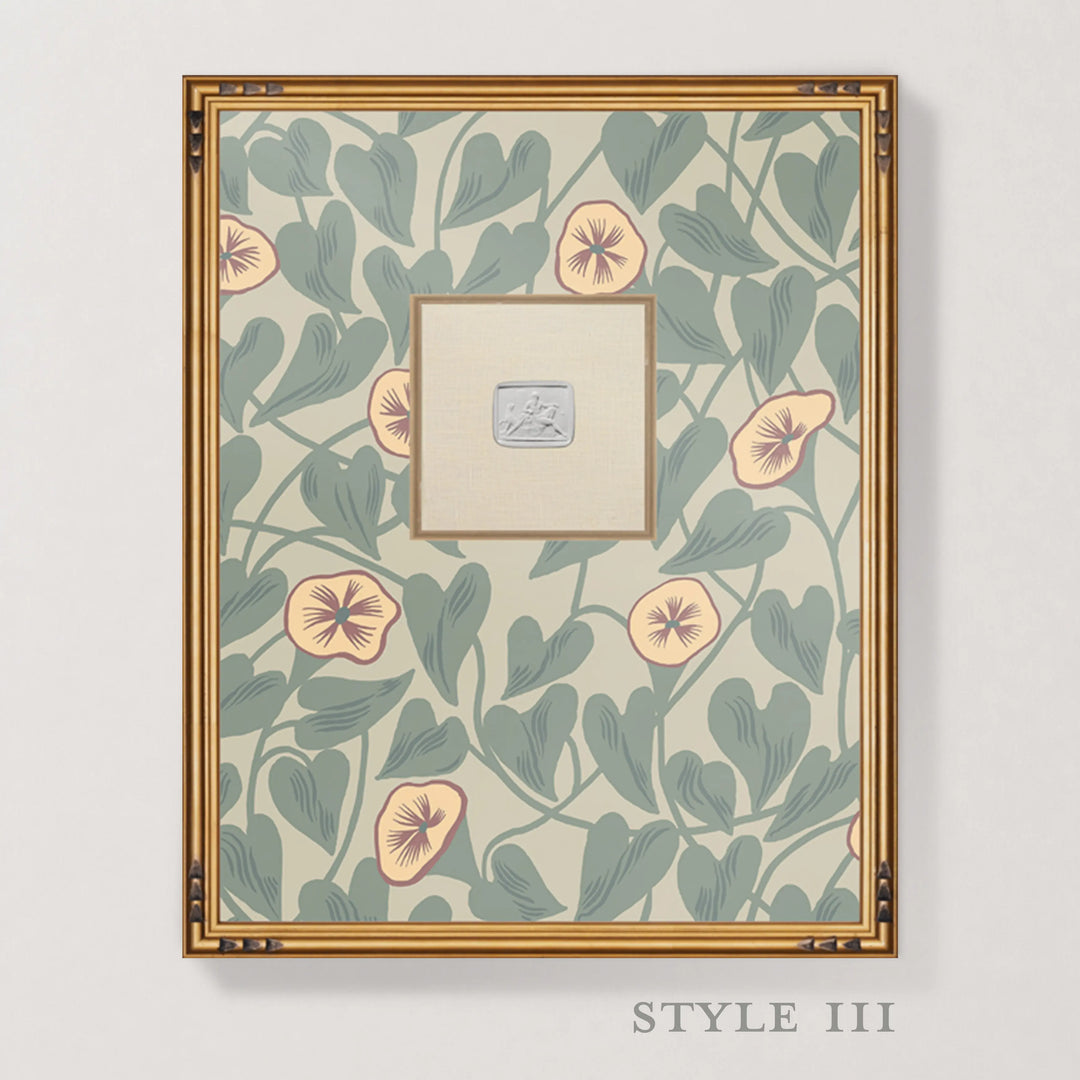Framed Intaglio Wall Art - Climbing Vine - Apricot