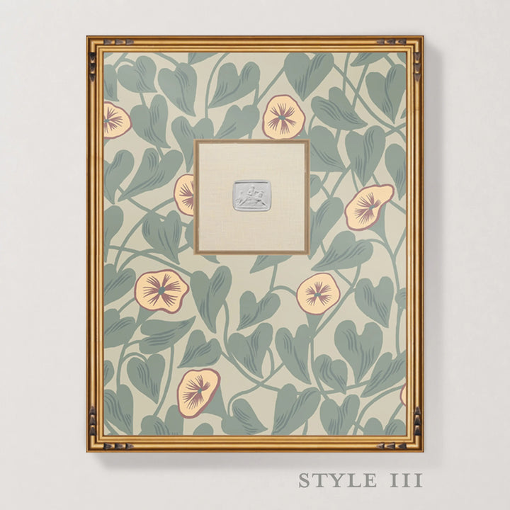 Framed Intaglio Wall Art - Climbing Vine - Apricot