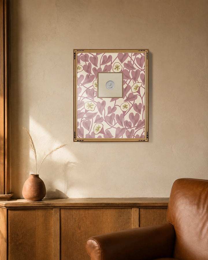Framed Intaglio Wall Art - Climbing Vine - Dusty Blush