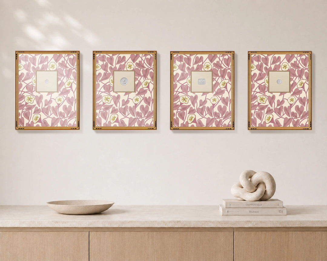 Framed Intaglio Wall Art - Climbing Vine - Dusty Blush
