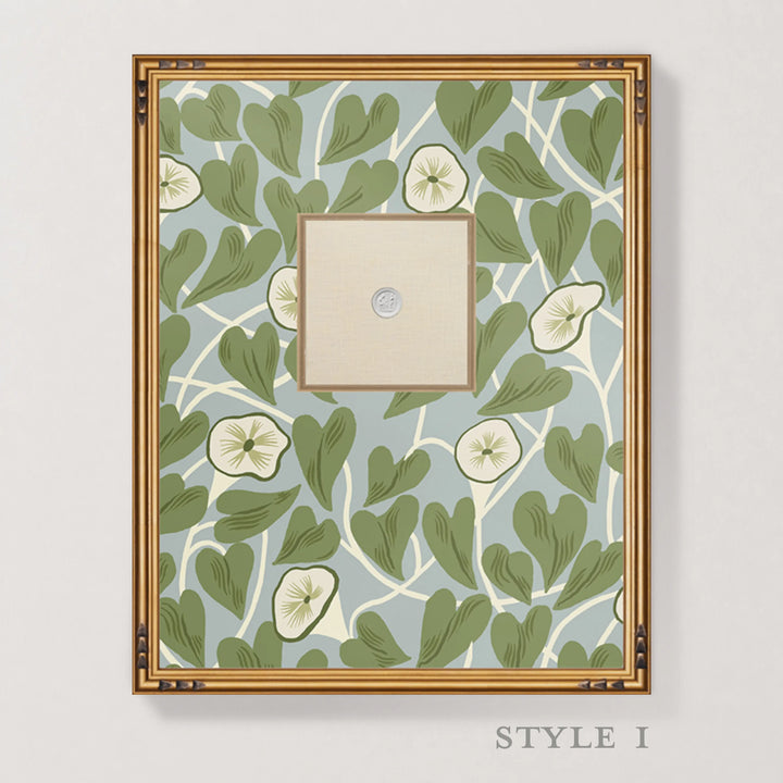 Framed Intaglio Wall Art - Climbing Vine - Hazy Blue