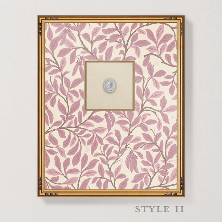 Framed Intaglio Wall Art - Leaf and Pod - Dusty Blush