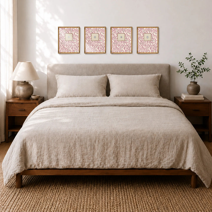 Framed Intaglio Wall Art - Leaf and Pod - Dusty Blush