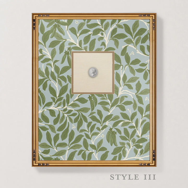 Framed Intaglio Wall Art - Leaf and Pod - Hazy Blue