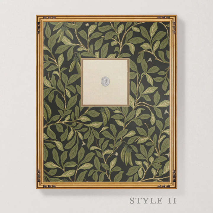 Framed Intaglio Wall Art - Leaf and Pod - Midnight