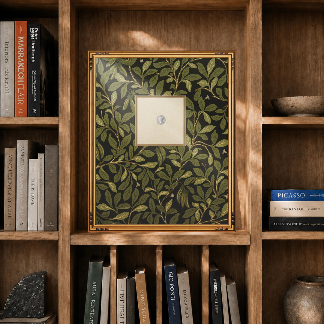 Framed Intaglio Wall Art - Leaf and Pod - Midnight
