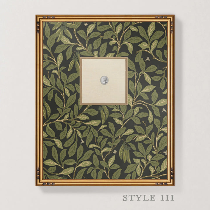 Framed Intaglio Wall Art - Leaf and Pod - Midnight
