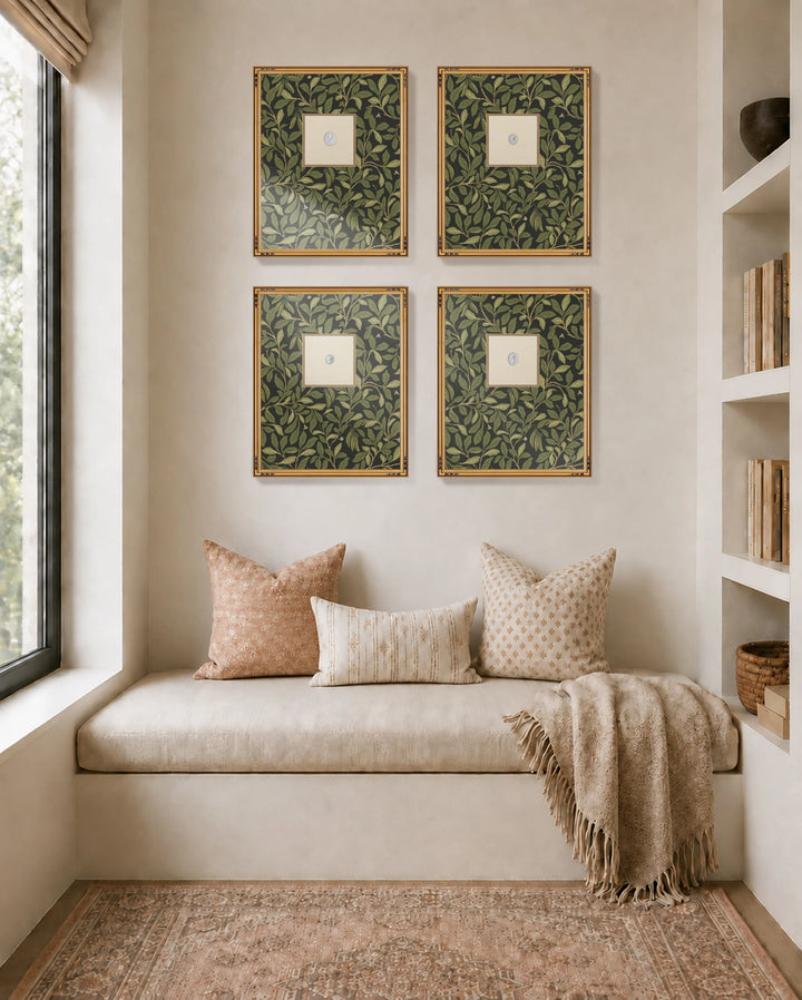 Framed Intaglio Wall Art - Leaf and Pod - Midnight