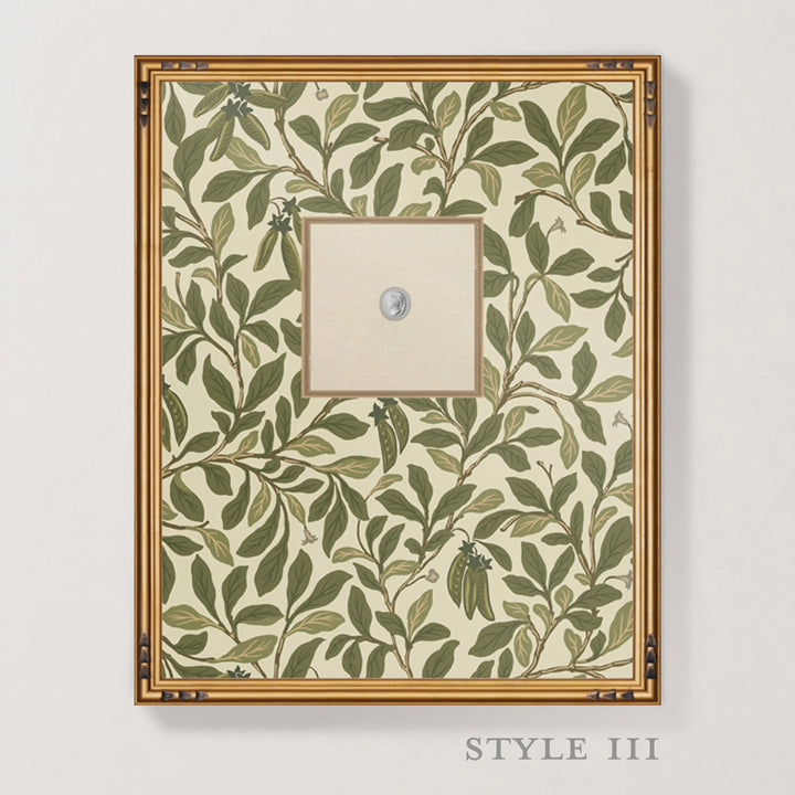 Framed Intaglio Wall Art - Leaf and Pod - Taupe Green
