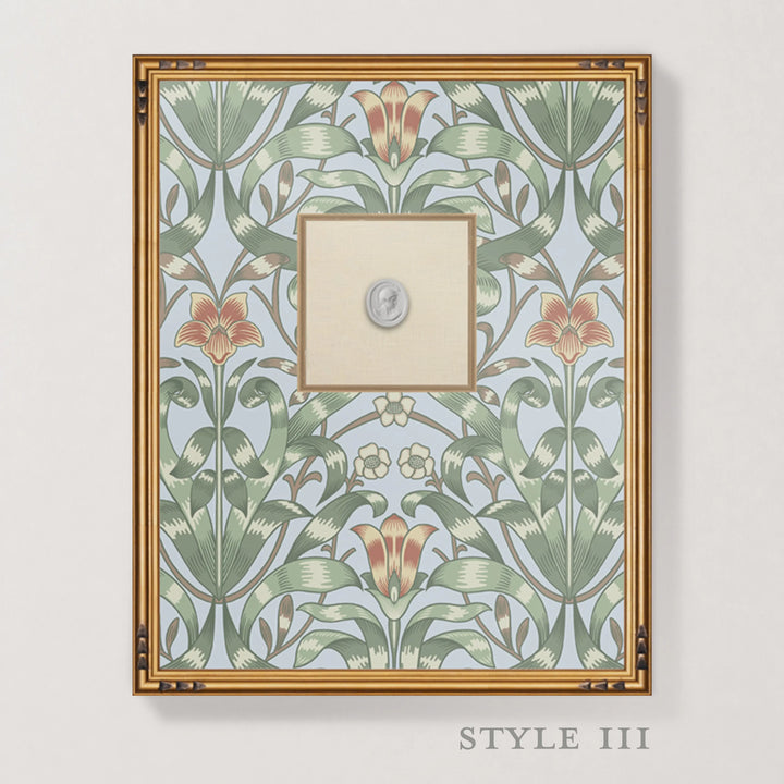Framed Intaglio Wall Art - Ribbon Lily - Hazy Blue