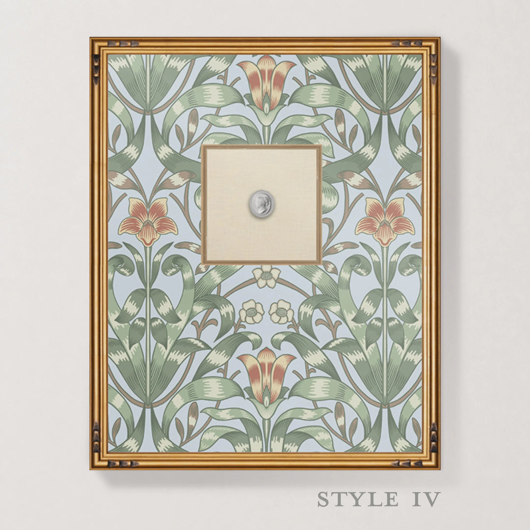 Framed Intaglio Wall Art - Ribbon Lily - Hazy Blue