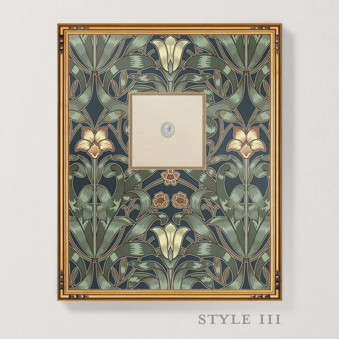 Framed Intaglio Wall Art - Ribbon Lily - Oxford Blue