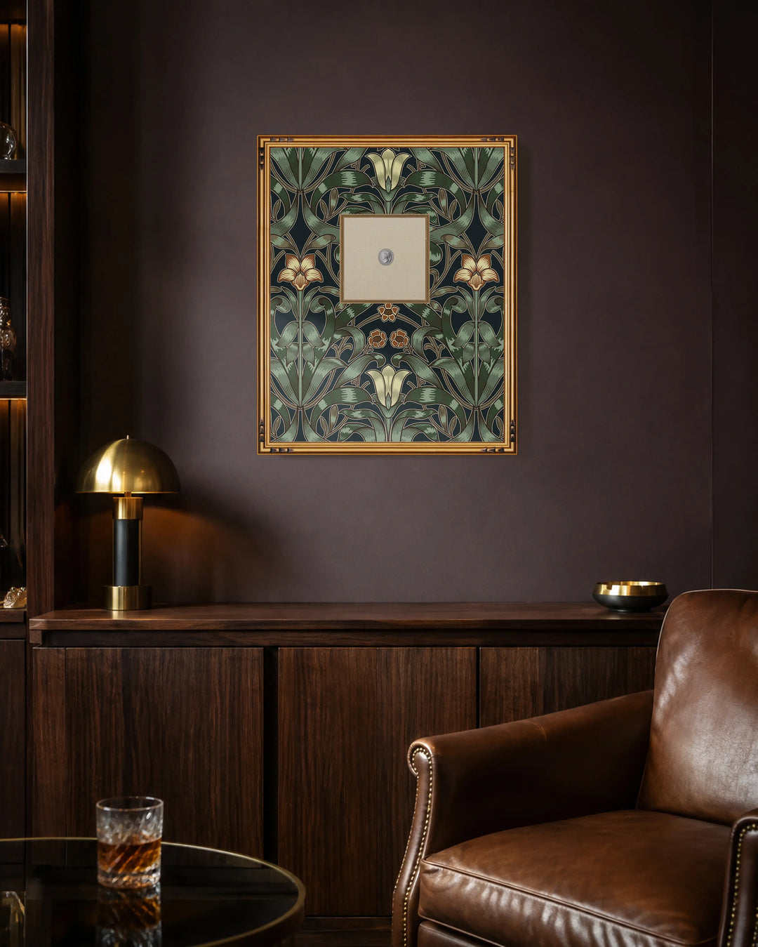 Framed Intaglio Wall Art - Ribbon Lily - Oxford Blue