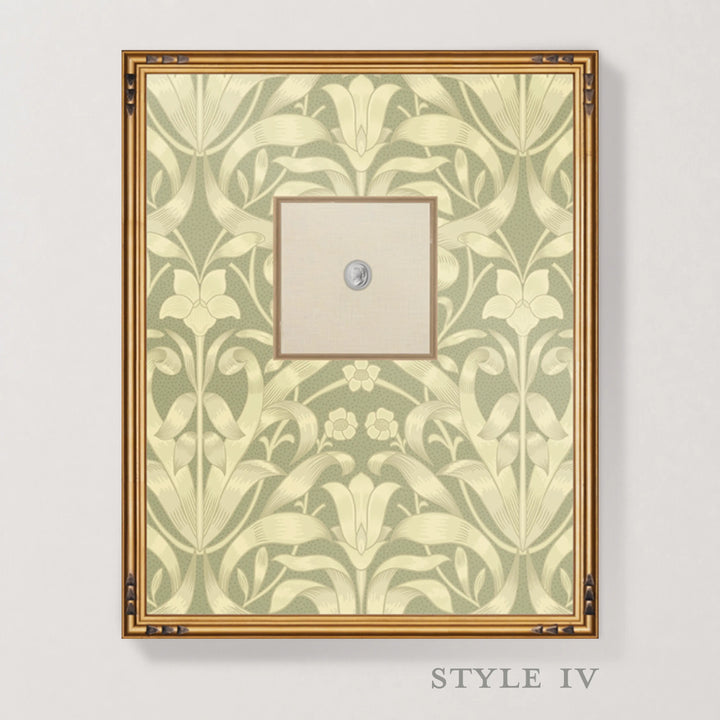 Framed Intaglio Wall Art - Ribbon Lily - Pale Herb