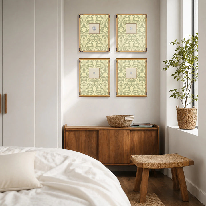 Framed Intaglio Wall Art - Ribbon Lily - Pale Herb
