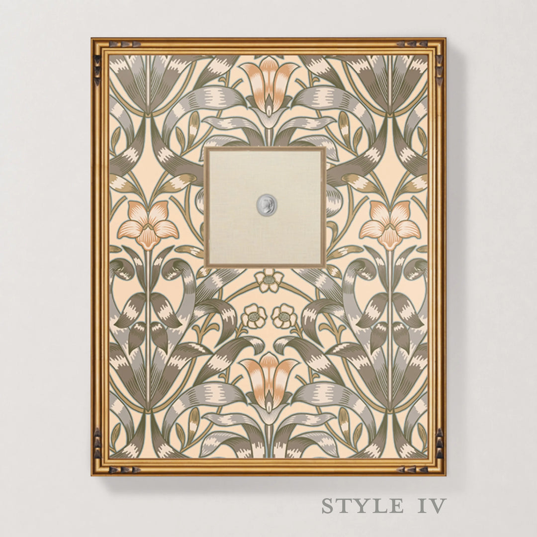 Framed Intaglio Wall Art - Ribbon Lily - Pale Peach