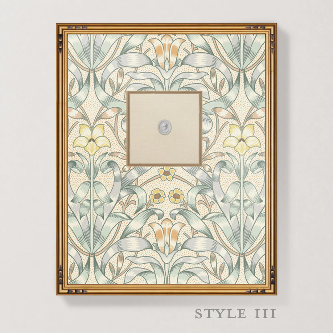 Framed Intaglio Wall Art - Ribbon Lily - Silvered Blue