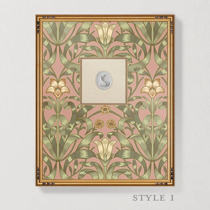 Framed Intaglio Wall Art - Ribbon Lily - Sunset Pink