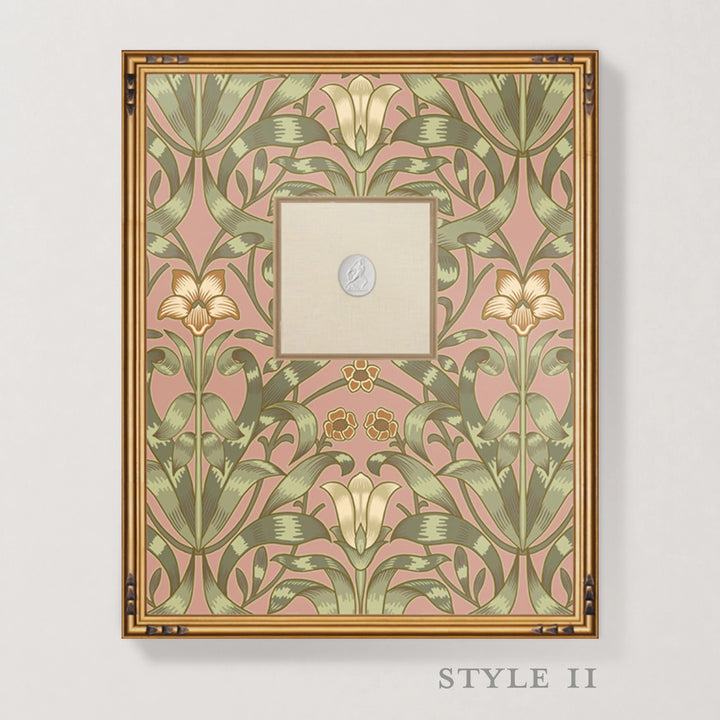 Framed Intaglio Wall Art - Ribbon Lily - Sunset Pink