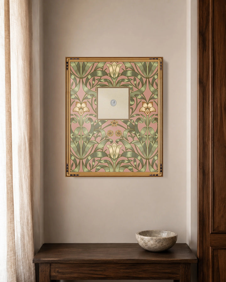 Framed Intaglio Wall Art - Ribbon Lily - Sunset Pink
