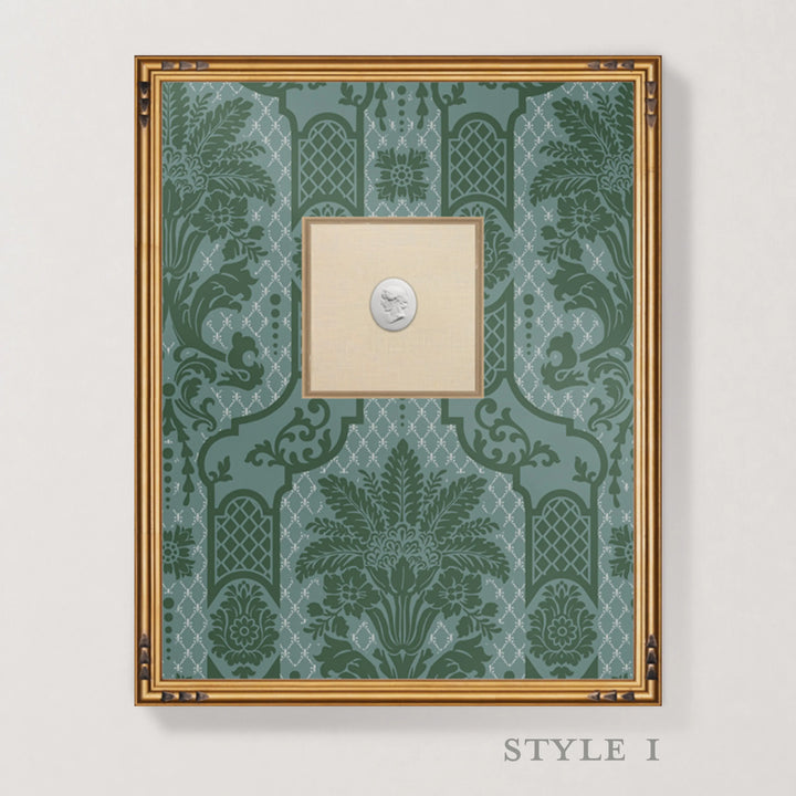 Framed Intaglio Wall Art - Columnar Bloom - Blue Jade