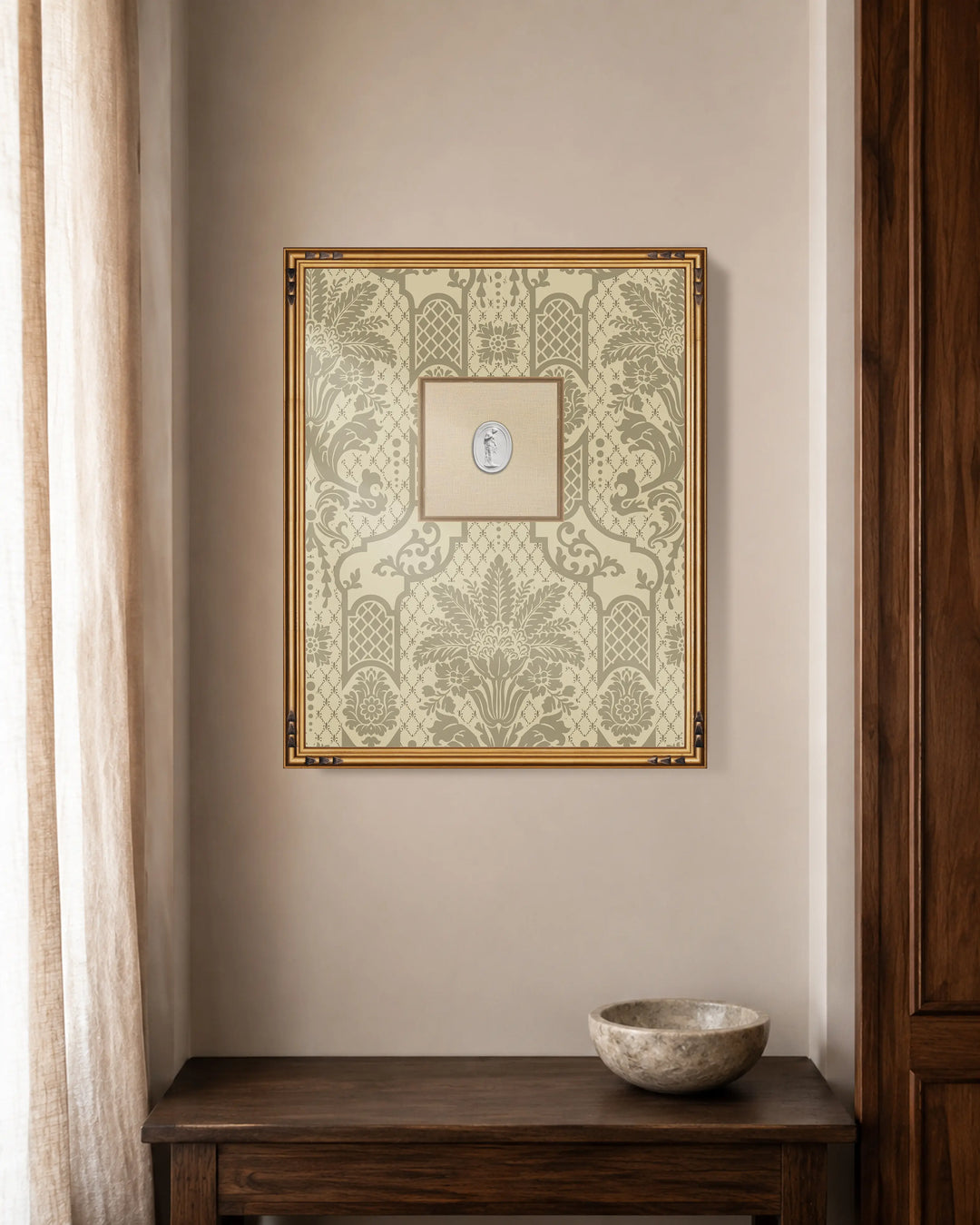 Framed Intaglio Wall Art - Columnar Bloom - Champagne