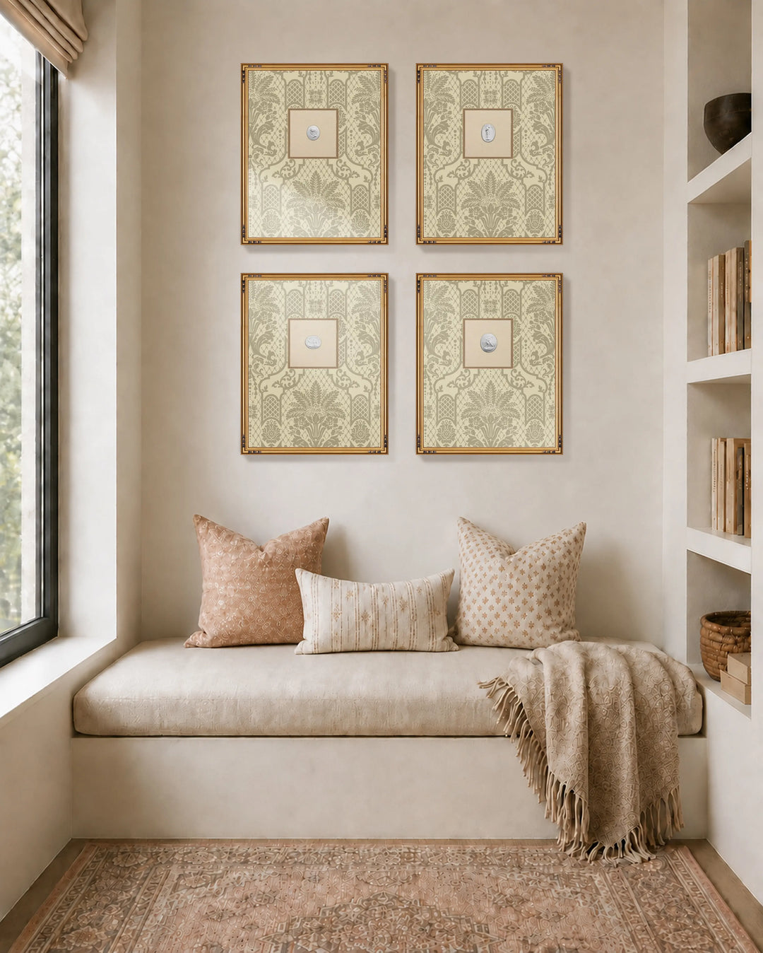 Framed Intaglio Wall Art - Columnar Bloom - Champagne