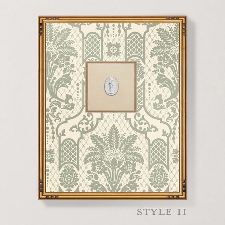 Framed Intaglio Wall Art - Columnar Bloom - Thyme Green