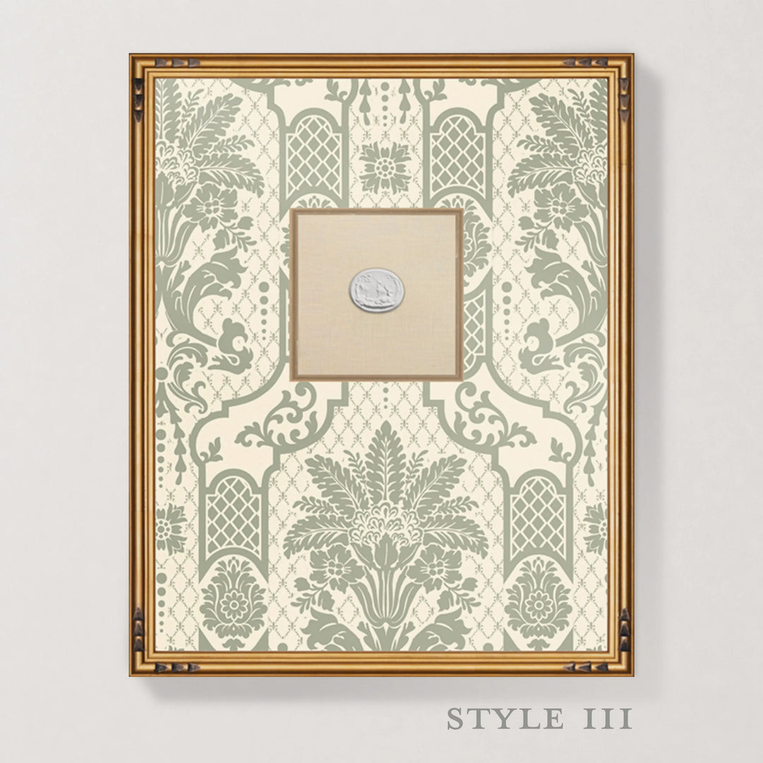 Framed Intaglio Wall Art - Columnar Bloom - Thyme Green