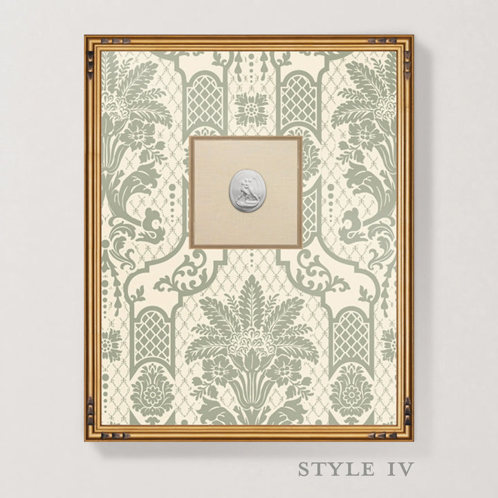 Framed Intaglio Wall Art - Columnar Bloom - Thyme Green