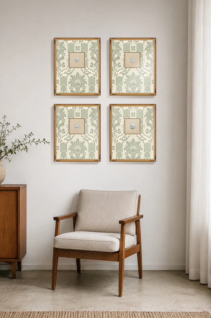 Framed Intaglio Wall Art - Columnar Bloom - Thyme Green