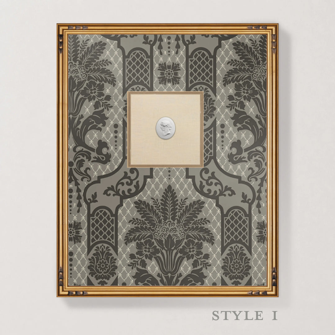 Framed Intaglio Wall Art - Columnar Bloom - Umber Ink