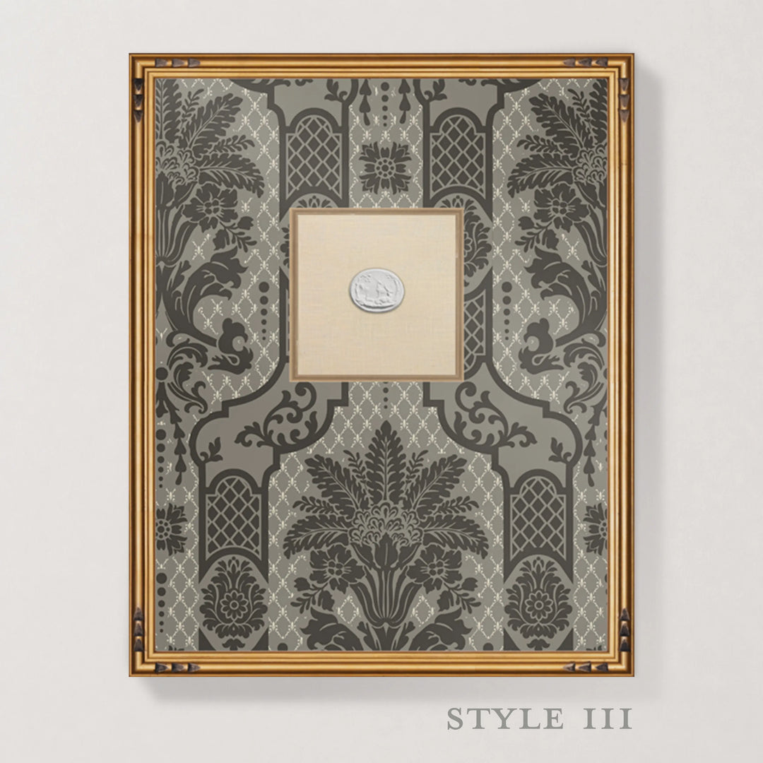 Framed Intaglio Wall Art - Columnar Bloom - Umber Ink