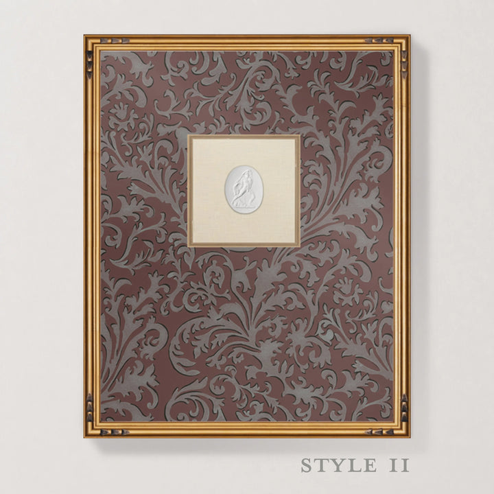 Framed Intaglio Wall Art - Florentine Vine - Crimson