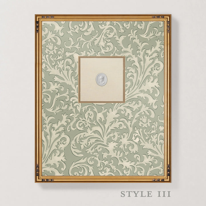 Framed Intaglio Wall Art - Florentine Vine - Linen
