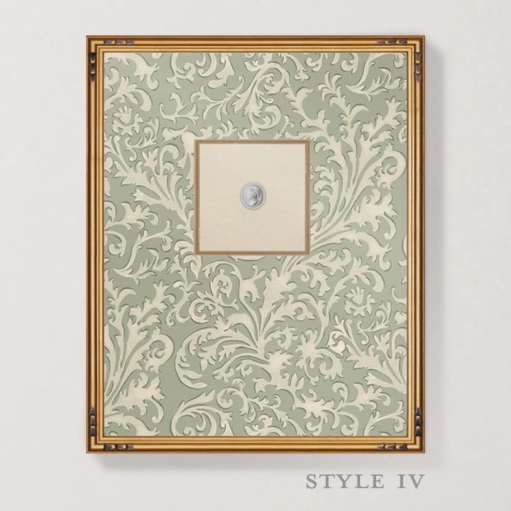 Framed Intaglio Wall Art - Florentine Vine - Linen