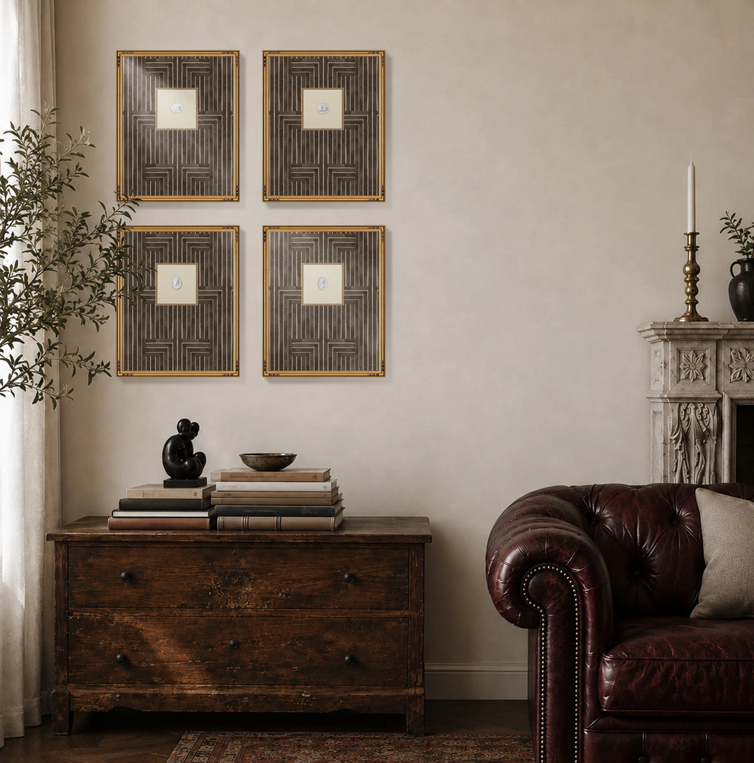 Framed Intaglio Wall Art - Chiseled - Sepia